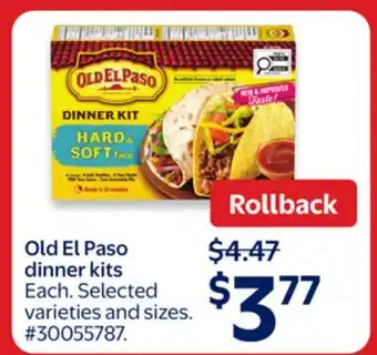 Walmart Old El Paso dinner kits offer