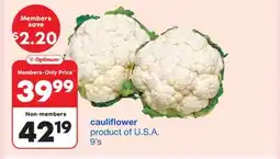 Wholesale Club CAULIFLOWER, 9'S offer