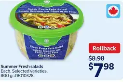 Walmart Summer Fresh salads offer