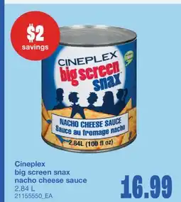 Wholesale Club CINEPLEX BIG SCREEN SNAX NACHO CHEESE SAUCE offer