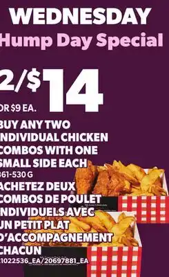 Independent Grocer BUY ANY TWO INDIVIDUAL CHICKEN COMBOS WITH ONE SMALL SIDE EACH offer