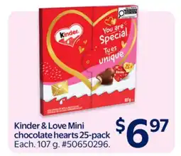 Walmart Kinder & Love Mini chocolate hearts 25-pack offer