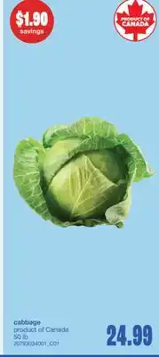 Wholesale Club CABBAGE, 50 LB offer