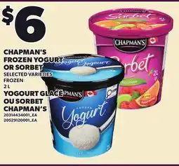 Independent Grocer CHAPMAN'S FROZEN YOGURT OR SORBET offer