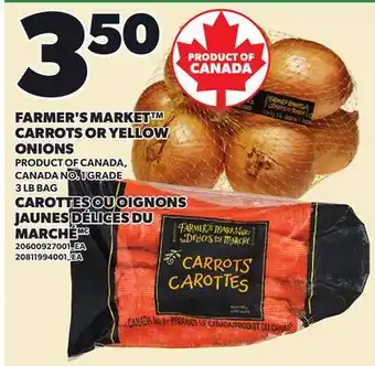 Independent Grocer FARMER'S MARKET CARROTS OR YELLOW ONIONS, 3 LB BAG offer