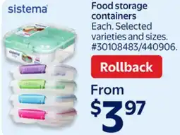 Walmart Food storage containers offer