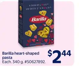 Walmart Barilla hear-shape pasta offer