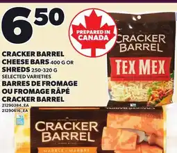 Independent Grocer CRACKER BARREL CHEESE BARS 400 G OR SHREDS offer