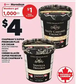 Independent Grocer CHAPMAN'S SUPER PREMIUM PLUS ICE CREAM offer