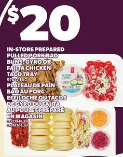 Independent Grocer IN-STORE PREPARED PULLED PORK BAO BUNS, GYRO OR FAJITA CHICKEN TACO TRAY, 970 G-1 KG offer
