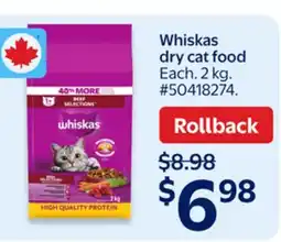 Walmart Whiskas dry cat food offer