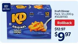 Walmart Kraft Dinner offer