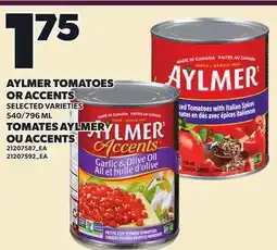 Independent Grocer AYLMER TOMATOES OR ACCENTS, 540/796ML offer