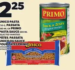 Independent Grocer UNICO PASTA, 750 G, PASSATA 680 ML OR PRIMO PASTA SAUCE, 680 ML offer