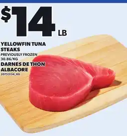 Independent Grocer YELLOWFIN TUNA STEAKS offer