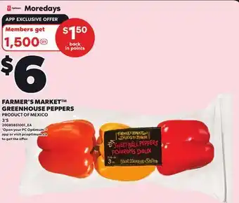 Independent Grocer FARMER'S MARKET GREENHOUSE PEPPERS, 3'S offer