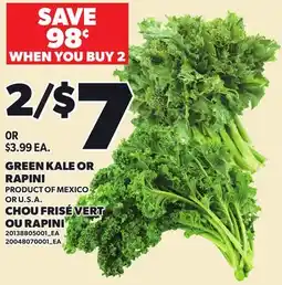 Independent Grocer GREEN KALE OR RAPINI offer