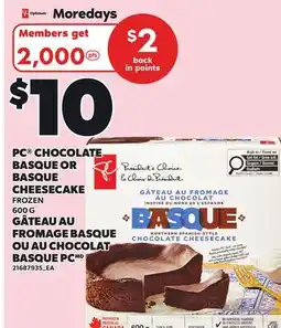 Independent Grocer PC CHOCOLATE BASQUE OR BASQUE CHEESECAKE offer