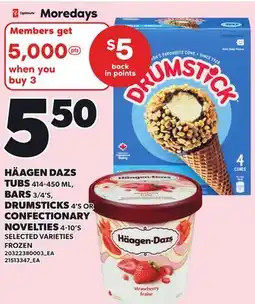 Independent Grocer HÄAGEN DAZS TUBS, 414-450 ML, BARS 3/4'S, DRUMSTICKS, 4'S OR CONFECTIONARY NOVELTIES, 4-10'5 offer