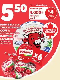 Independent Grocer BABYBEL, 6'S OR THE LAUGHING COW, 8'S offer