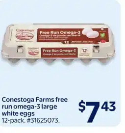 Walmart Conestoga Farms free run omega-3 large white eggs offer