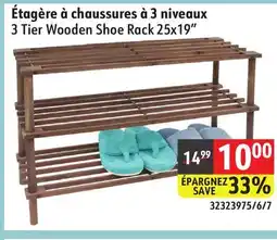 Sushi Shop 3 Tier Wooden Shoe Rack offer