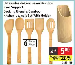 Sushi Shop Cooking Utensils Bamboo Kitchen Utensils Set With Holder offer