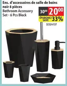 Sushi Shop Bathroom Accessory Set - 6 Pcs Black offer