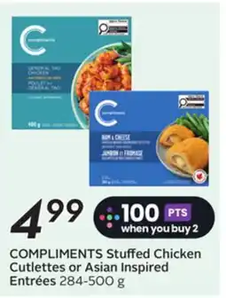 Sobeys COMPLIMENTS Stuffed Chicken Cutlettes or Asian Inspired Entrées offer