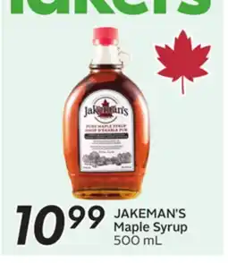 Sobeys JAKEMAN'S Maple Syrup offer