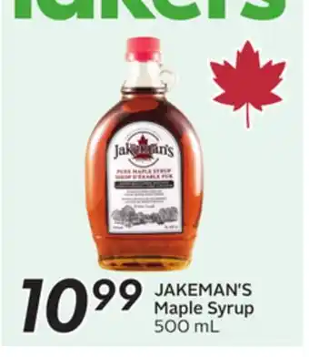 Sobeys JAKEMAN'S Maple Syrup offer