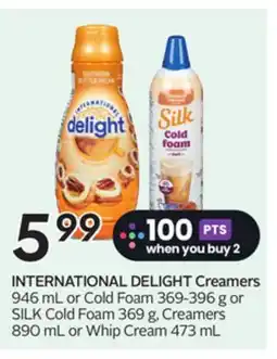 Sobeys INTERNATIONAL DELIGHT Creamers offer