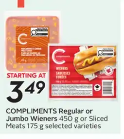 Sobeys COMPLIMENTS Regular or Jumbo Wieners offer