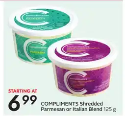 Sobeys COMPLIMENTS Shredded Parmesan or Italian Blend offer