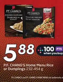 Sobeys P. F. CHANG'S Home Menu Rice or Dumplings offer
