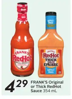Sobeys FRANK'S Original or Thick RedHot Sauce offer