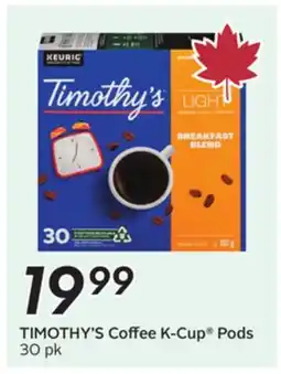 Sobeys TIMOTHY'S Coffee K-Cup Pods offer
