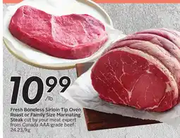 Sobeys Fresh Boneless Sirloin Tip Oven Roast or Family Size Marinating Steak offer