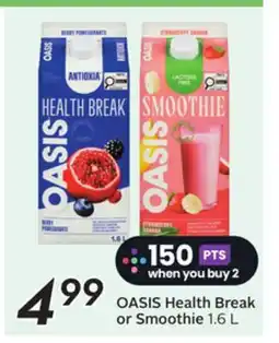 Sobeys OASIS Health Break or Smoothie offer
