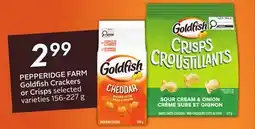 Sobeys PEPPERIDGE FARM Goldfish Crackers or Crisps offer