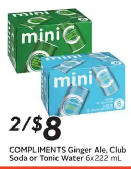 Sobeys COMPLIMENTS Ginger Ale, Club Soda or Tonic Water offer