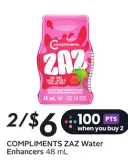 Sobeys COMPLIMENTS ZAZ Water Enhancers offer