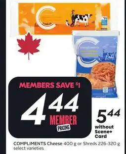Sobeys COMPLIMENTS Cheese offer
