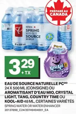L'Intermarché EAU DE SOURCE NATURELLE,24 X 500 ML OU AROMATISANT D'EAU, 48 ML | SPRING WATER OR WATER ENHANCER offer