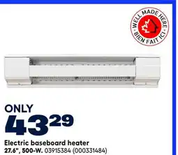 RONA VALU+ Electric baseboard heater 27.6, 500-W offer
