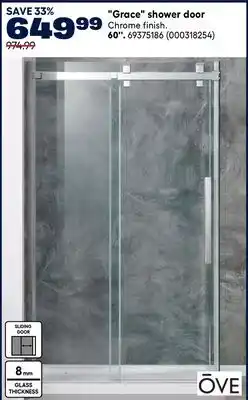 RONA OVE Grace shower door offer