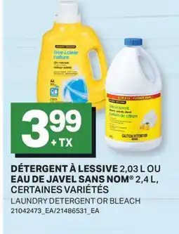 L'Intermarché DÉTERGENT À LESSIVE, 2,03 L OU EAU DE JAVEL, 2,4 L | LAUNDRY DETERGENT OR BLEACH offer