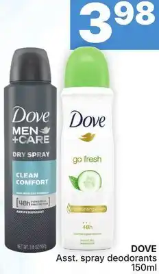 Rossy DOVE Asst. spray deodorants offer