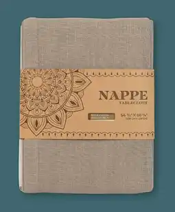 Canac Beige Cotton Rectangular Tablecloth offer