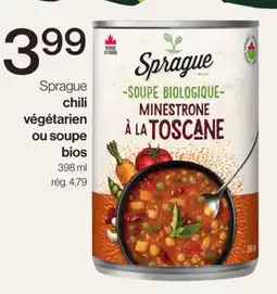 Avril Chili végétarien ou soupe bios offer